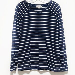 Vineyard Vines classic french terry blue white striped cotton long-sleeved top